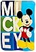 Disney Mickey Mouse BAM with Pink and Blue Comic Figures Fleece Blanket (Blue)