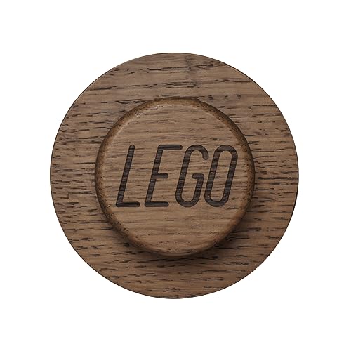 Room Copenhagen Lego Home Lot de 3 cintres muraux en bois foncé en chêne | Cintres fonctionnels et accessoires décoratifs pour la maison | Crochets muraux en 3 tailles