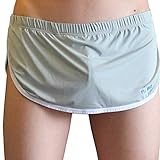 Men Funny Sexy Split Apron Guys Mini Skirt with G-Strings Boxer Thong Underwear L Grey