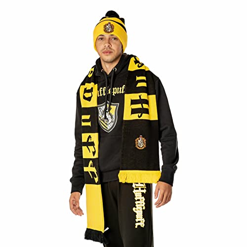 Image of Armona Trading LTD Hufflepuff Long Length Embroidered Harry Potter Scarf