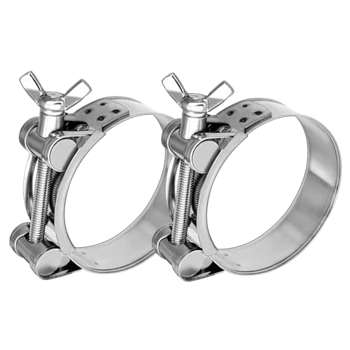 CUKAYO T-bolt Hose Clamps with Handle-304 Stainless Steel Intercooler Pipe Tube Clamp, 60-63mm(2.36-2.48