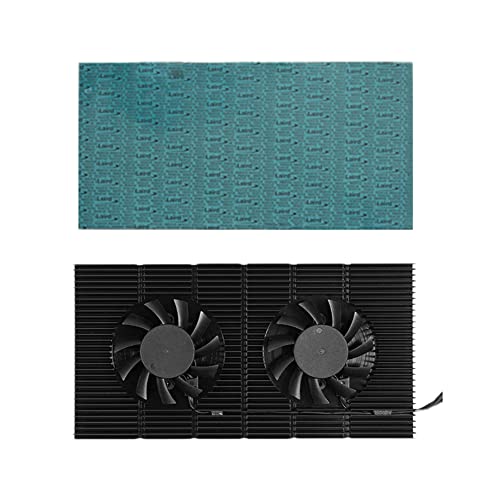 Fiorky GPU Backplane Radiator Graphics Card Backplate Memory Cooler Alloy Aluminum Video Memory VRAM Radiator Panel PWM Heatsink Cooling Fan Panel Dual Fan for 3090 3080 3070 Series
