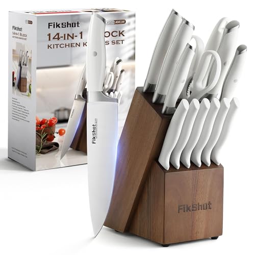 14-Piece Chef Knife Set with Block and Sharpener
