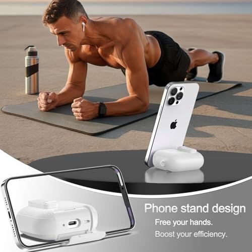 Image of for Leather AirPods Pro 3 Case 2025 | Cute iPod Air Pods Pro 3 Case with Magnetic Lock | with Phone Holder & Keychain | Airpods 3 Pro Cases for Man Women(Model A2700 /A2931)(White)