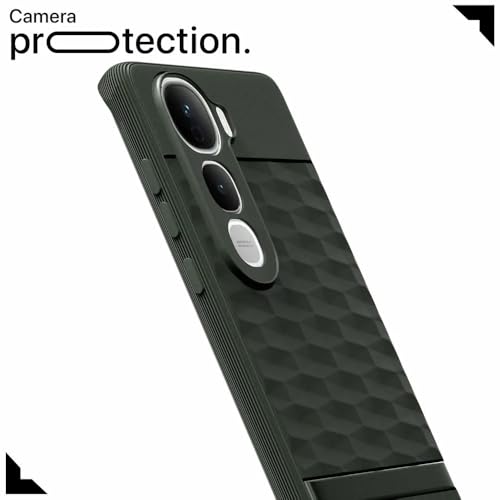 Image of amazon basics Shockproof Case for Vivo Y400 Pro 5G | Full Camera Protection | TPU Flexible Back Cover for Vivo Y400 Pro 5G (Military Green)