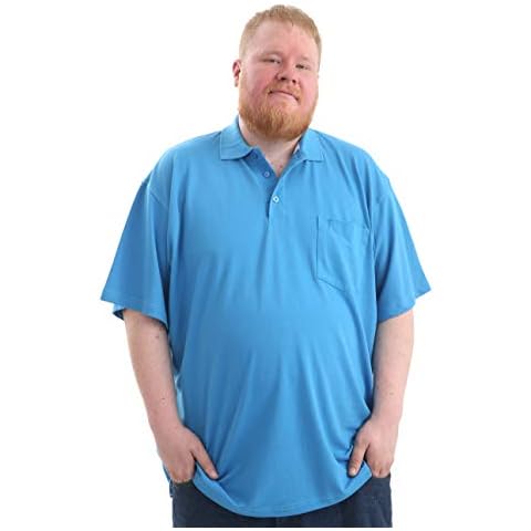 Louie James Big and Tall Size Plain Polo with Chest Pocket Cotton Rich T-Shirt Top Large Size Fit (Ocean Blue, 5XL) Cover