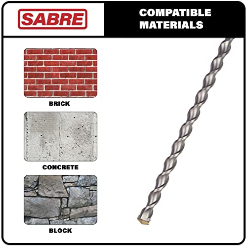 Sabre Tools 3/4 Inch X 39 Inch Sds Plus Rotary Hammer Drill Bit, Carbide Tipped For Brick, Stone, And Concrete (3/4" X 37" X 39") #TOP2