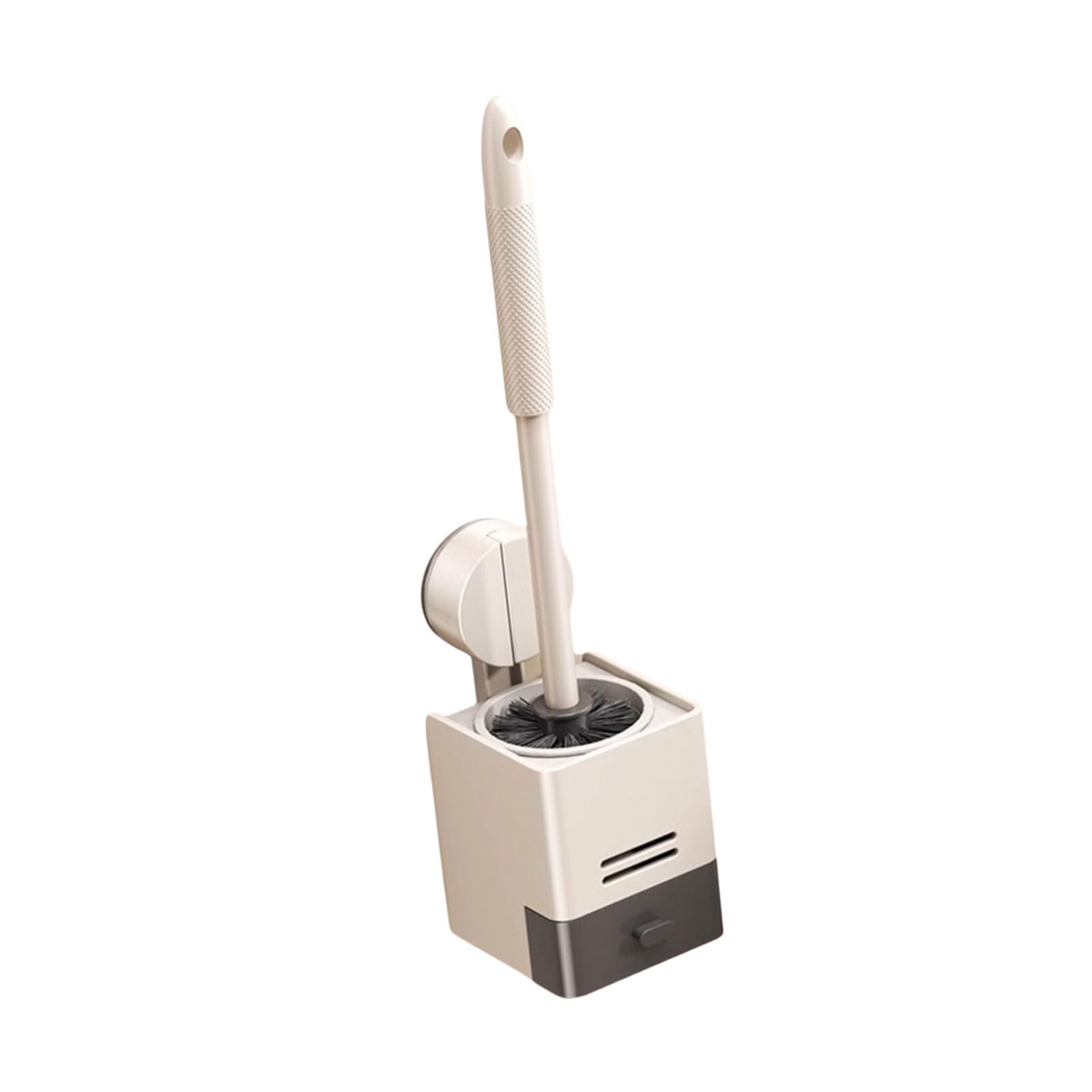 Msioytog Milky White Space Saving Toilet Cleaning Brush With Flexible Head And Hygienic Holder For Small Bathrooms Toilet Brush And Holder