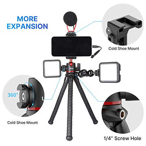 Image of ULANZI MT-33 Camera Tripod,Flexible Mini Tripod with 1 /4 inch Screw for Magic Arm,Octopus Tripod 6.6 inch /27cm Compatible with iPhone 12 Samsung Canon Nikon Sony Cameras,Multicolor