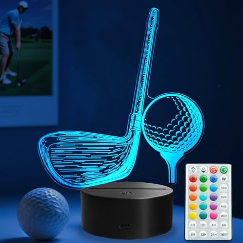 POSSHE Golf Night Light, Golf Club Gifts, 3D Illusion Lamp