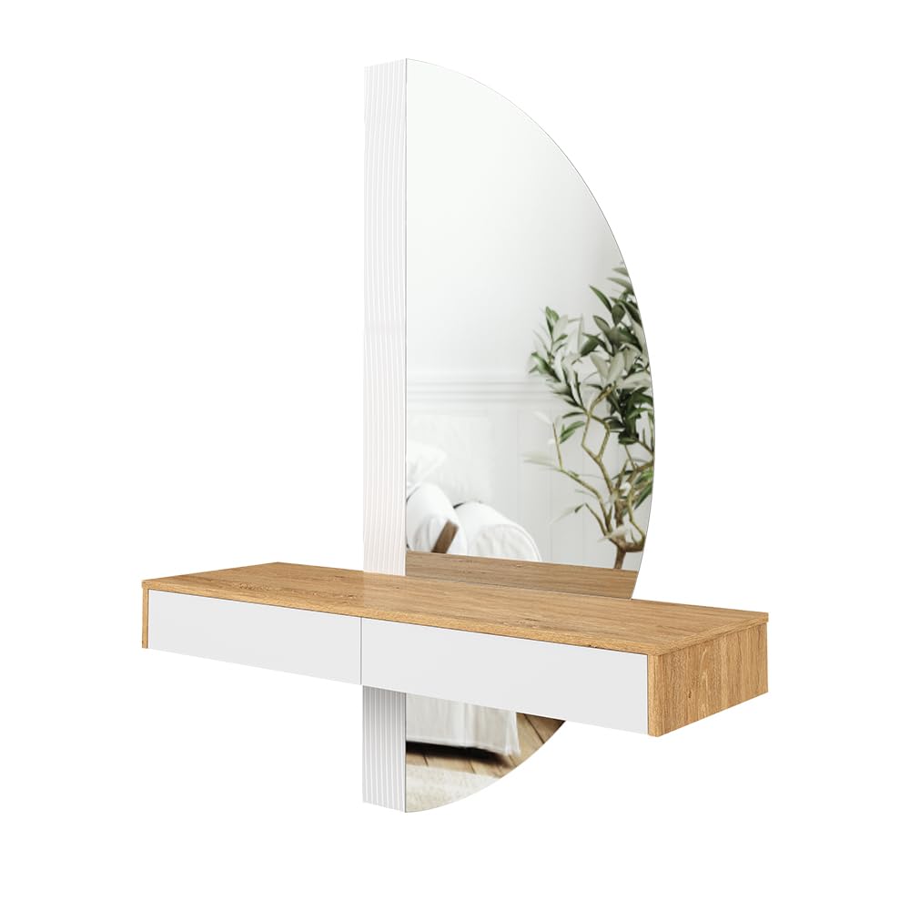 Vicco Tocador Melisa, Roble/Blanco, 120 cm con iluminación LED