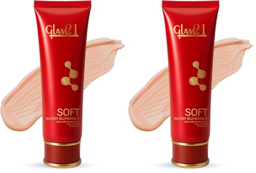 Image of Glam21 Blendable Tube Foundation | Hides Skin Imperfections, Dark Spots, Fine lines | Lightweight | Suitable for All | 6 Shades Match Indian Skin Tones | 50gm|06-Tan (Pack of 2)