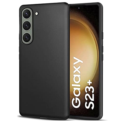 Image of TheGiftKart Sleek Back Cover Case for Samsung Galaxy S23 Plus 5G | Slim Fit Protective Design | Ultra Matte Finish | Camera Protection Bump | Soft Silicon Back Cover for Samsung S23 Plus 5G (Black)