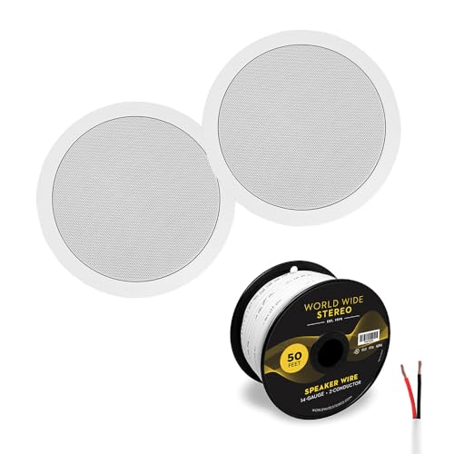 Image of Polk Audio MC 60 6.5 Inch in Ceiling Speaker Cable Bundle (Pair)