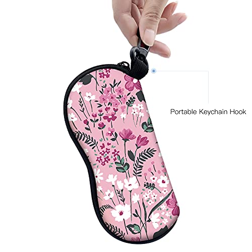 Image of Sunglasses Soft Case with Carabiner Ultra Light Neoprene Zipper Glasses Case