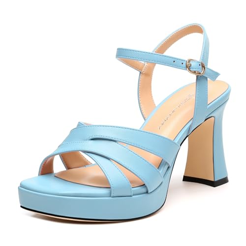 Image of Women Square Toe Platform Block Heel Sandals 3.3''