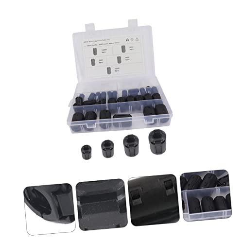 Sewoart 30 Pcs Anti-Interference Degaussing Ring Snap On Ferrite Core Anti Interference Filter Noise Choke Ring Cable Plastic Clip Removable Ferrite Core Noise Filters Ferrite Core Part #TOP2