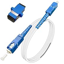 5 Meters SC to SC Fiber Optic Patch Cable, Armored Single Mode SC/UPC to SC/UPC Fiber Jumper Optical Patch Cord- SIMPLEX - 9/125um - OS1/OS2 Compatible, LSZH White