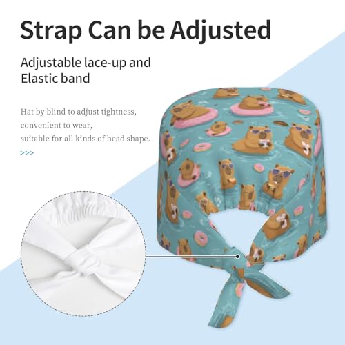 Image of Adjustable Scrub Cap with Sweatband, Breathable Working Hat for Men /Women