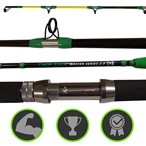 Catfishing Rod, Master Series 2.0 Chop Stick, 1-Piece Casting Catfish Rods For Baitcasting Fishing, Medium Heavy, 7’6”, 10-50Lb Line #TOP2