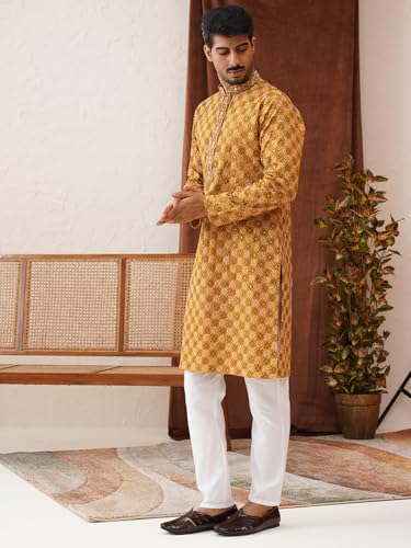 Image of Jompers Embroidered Kurta Pyjama Set For Men (,)