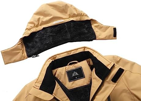 MOERDENG Kid's Ski Jacket Waterproof Winter Coat Boy's and Girl's Fleece Snowboarding Jackets with Detachable Hood 5 41eNPm3FqdL. AC