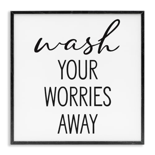 'Wash Your Worries Away Casual Bathroom'| Framed Giclee Art