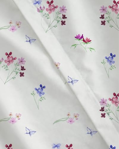 Duvet Cover Full Size Set - Extra Soft Floral Duvet Cover 80 x 90 with 2 Pillow Shams - Comfy, Breathable Floral Bedding Set - Hotel Luxury Easy-Care and Fade Free with Zipper Closures & Ties - Posy