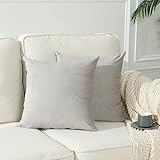 Stellhome juego de 2 fundas de almohada de terciopelo suave, gris plateado