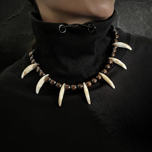 Adjustable Beads Tooth Handmade Chain Necklace for Men Women2