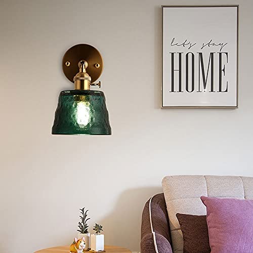 Lámpara de pared de latón moderna con pantalla de vidrio 6
