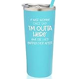SassyCups Funny Wise Woman Tumbler | Vacuum Insulated Stainless Steel Coffee Travel Mug with Straw For Women | Drink Tumbler | Birthday Divorce Retirement Going Away Good Luck (22 Ounce, Aqua Blue)
