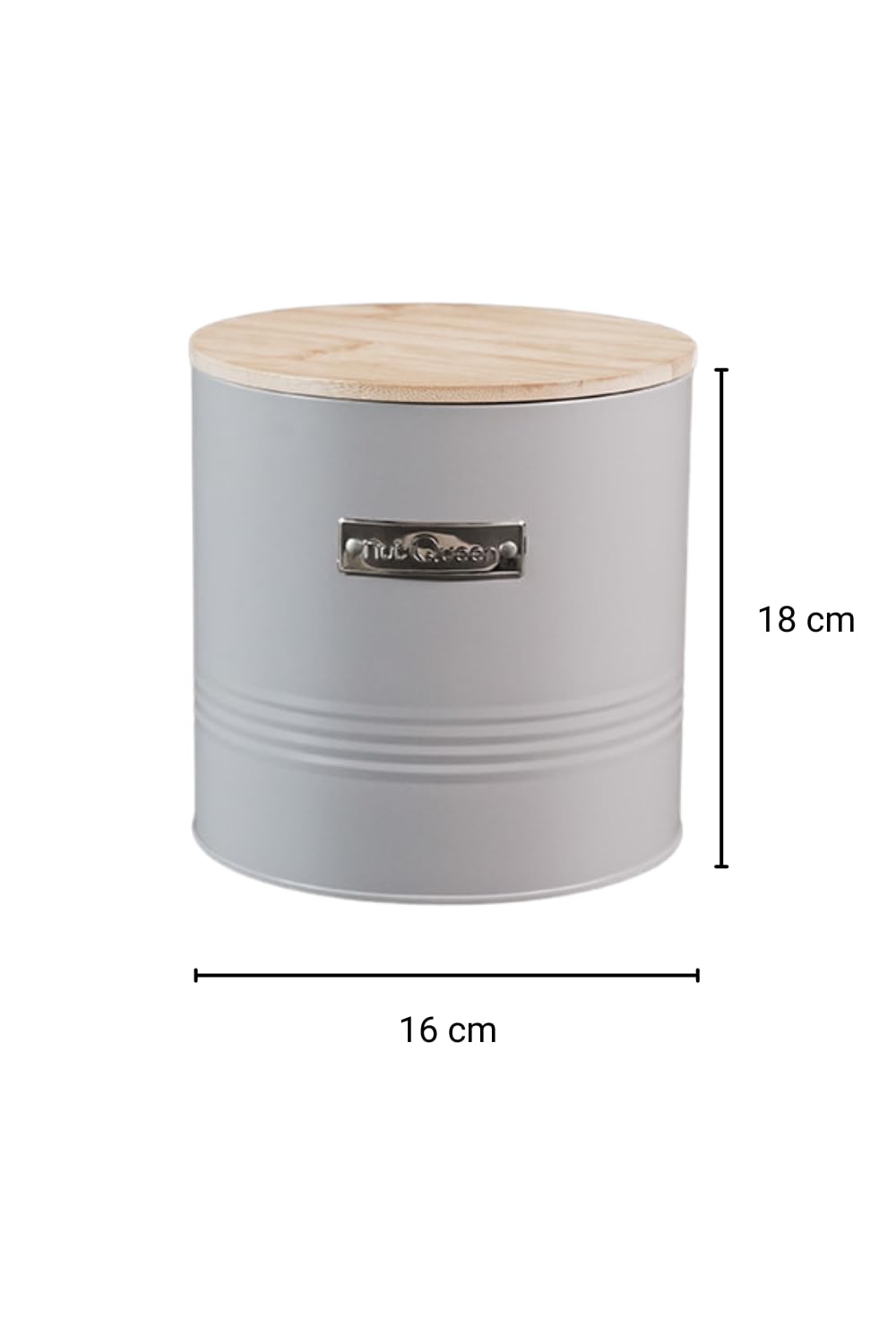Vorratsset, 10 kg Macadamianüsse in Schale in einer luftdicht abschließenden Aluminiumbox, 1 luftdichte Aufbewahrungsdose aus Blech mit Bambusdeckel (leer)