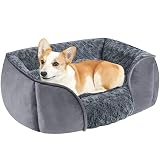 YAEM Dog Beds for Large Dogs, Swirl Rose Velvet Large Dog Bed, Removable Cushion Calming Dog Sofa Be