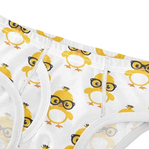 Cute Yellow Duck with Black Glasses Boys' Underwear 100% Cotton Boys' Briefs Soft Toddler Underwear4