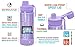 CHILLOUT LIFE 22 oz Kids Insulated Water Bottle for School with Leakproof Spout Lid and Cute Waterproof Stickers, Personalized Stainless Steel Thermos Flask Metal Water Bottle, Purple Sparkle