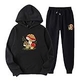 Muscularfit deals of the day clearance Unisex Running Sports Tracksuit Men Women Fashion Long Sleeve Hooded Sweatshirts Drawstring Pant 2 Piece Outfits western sweatshirts for men Black 2X