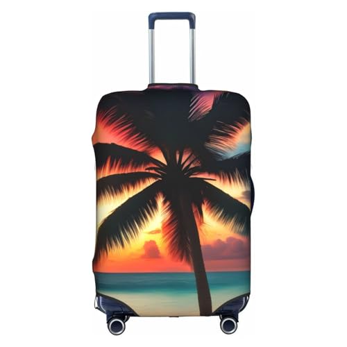Tropical Beach Palm Tree Sunset print Luggage cover, suitcase protector, elasticated protective sleeve, fits 18-32 inch suitcases