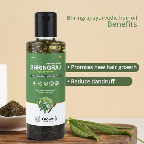Image of Ayrvedic Natural Maha Bhringraj Hair Oil (200ml) - For Controlling Hair Fall | Reduce Dandruf | Nourishing Oil For Healthy Hair Growth | Paraben & Silicone-Free Suitable For All Hair Types