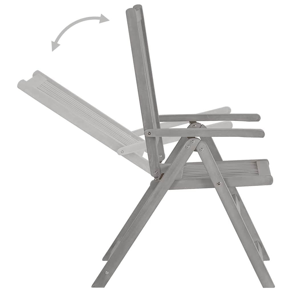 Juego De Comedor para Jardin 7 Piezas Madera Acacia Maciza | Mesa Extensible, Sillas Ajustables 5 Posiciones, Plegables, Max 110 Kg Por Asiento