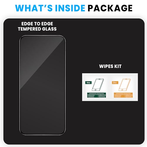 Image of FIRST MART Tempered Glass for Google Pixel 8A, 9H Full-Glue Screen Protector, 3D Edge-to-Edge, HD Clear, Oleophobic, Case-Friendly, Black, Pack of 1