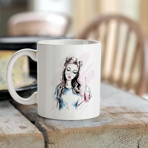 Image of Funny Bestie with Friendship Quotes Printed 325 ml Ceramic Coffee Mug /Tea Cup Gift for Girls, Best Friends, Sister Mom, Wife, Girlfriend 325 ml (Best Friend-5)