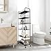 Seadasyoon 10in 6 Tier Slim Storage Cart with Wheels, Narrow Space Rolling Shelving Unit with Handle, Metal Wire Mobile Organizer Rack for Kitchen Bathroom Office Laundry