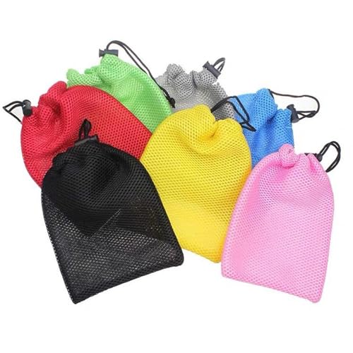 Yajuyi Bolsa de malha com fecho de cordão para organizar objetos, Verde, Tamanho real
