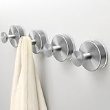 Deluwire Suction Cup Hooks for Shower,4 Packs Wall Mount Towel Holder,Removable Shower Towel Suction Hooks for Bathroom Wall,Kitchen,Glass,Mirror,Tile to Hang Robes,Loofah-Silver