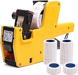 Iwamatu ハンドラベラー 業務用+ ラベル 10巻 プライス タグ 軽量タイプ 値札 賞味 期限 (イエロー)