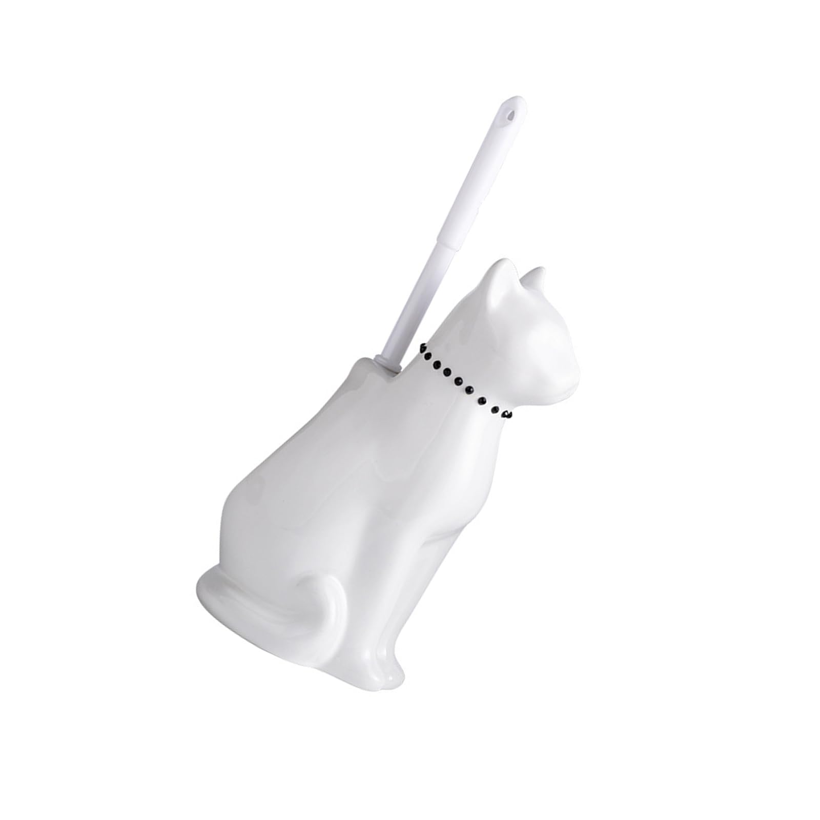 Bristles Toilet Cleaning Brush Toilets Bowl with Ceramic Cats Holder Cleaning Tool Bathroom Accessory Bowl