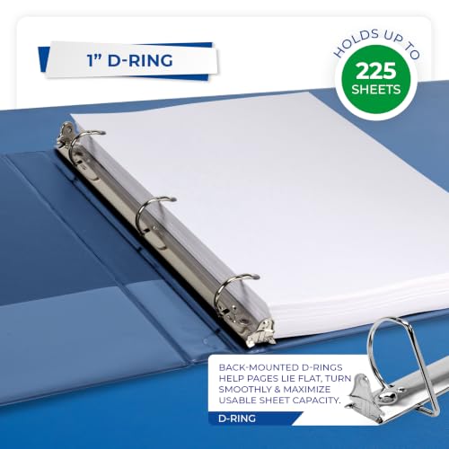 Image of Samsill Durable 1 inch 3 Ring Binder, D Ring Binder, 100% Recycled Chipboard, Fashion Assortment, 12 Pack