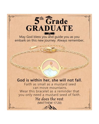 Image of Eryuor Christian Happy Graduation Gifts-Mustard Seed Bracelet Religious 5th 8th Grade Graduation Gifts for Girls