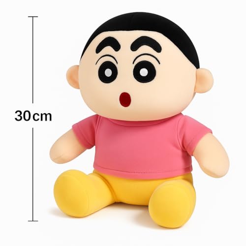 Image of Shinchan Plush Toy, RED and Yellow, 35 cm Soft Stuffed Character Doll